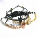 Handgemachte verstellbare Seil Stahl Bead Crown Armband